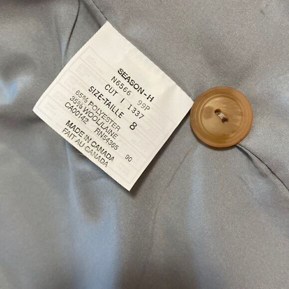 VINTAGE Collections Internationale plaid wool blend collarless blazer - Picture 7 of 10